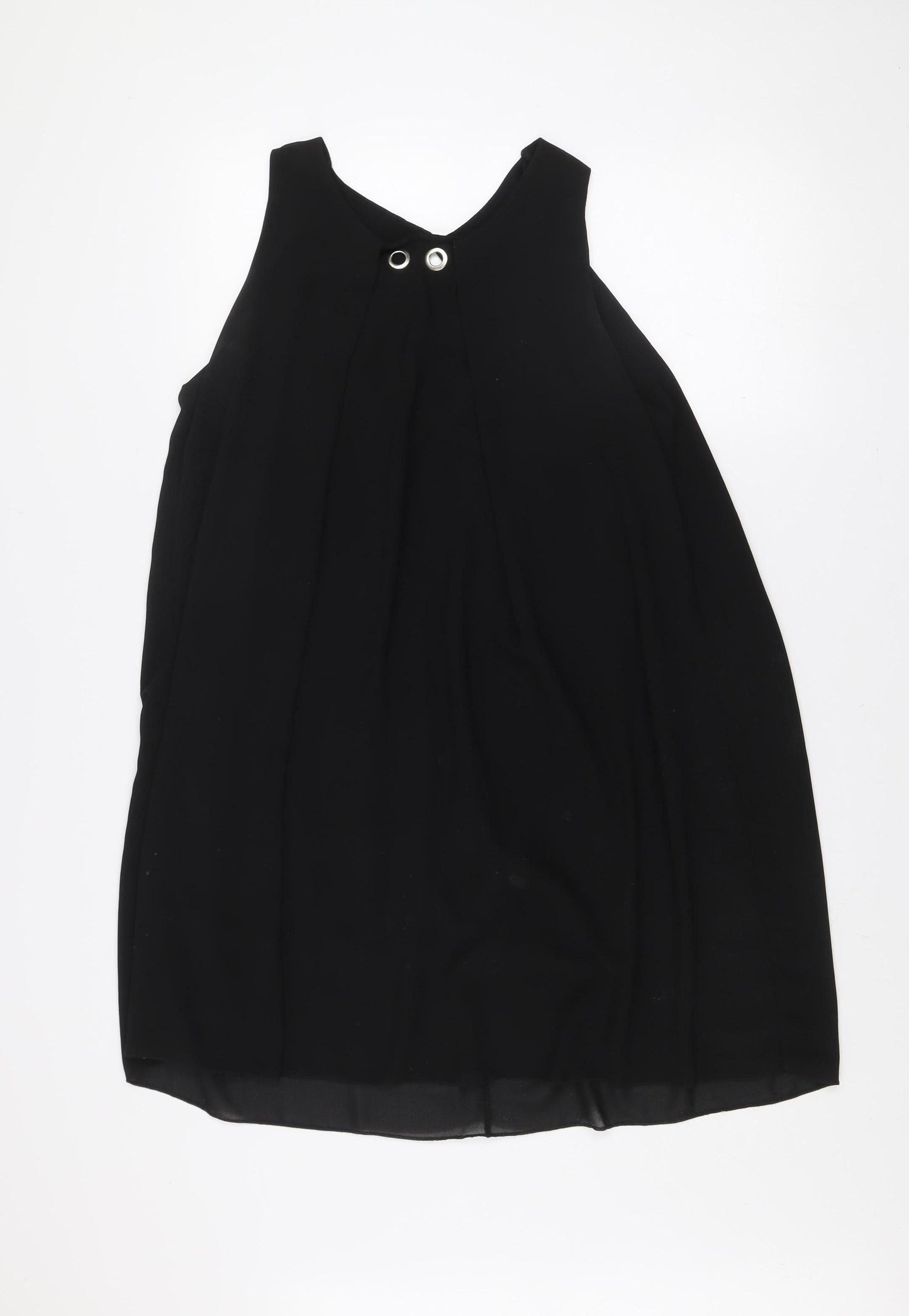 Quiz Women's Black Sleeveless Shift Dress S Halter Neck Partywear