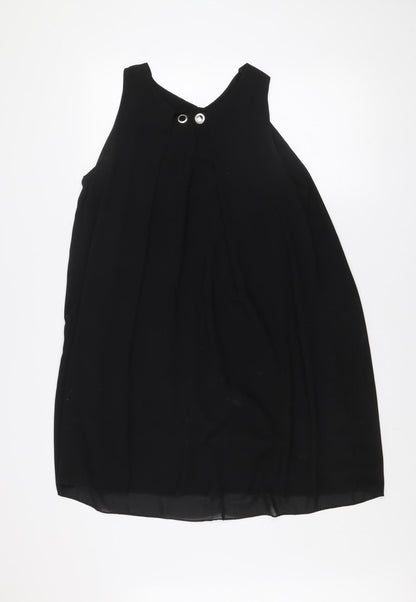 Quiz Women's Black Sleeveless Shift Dress S Halter Neck Partywear