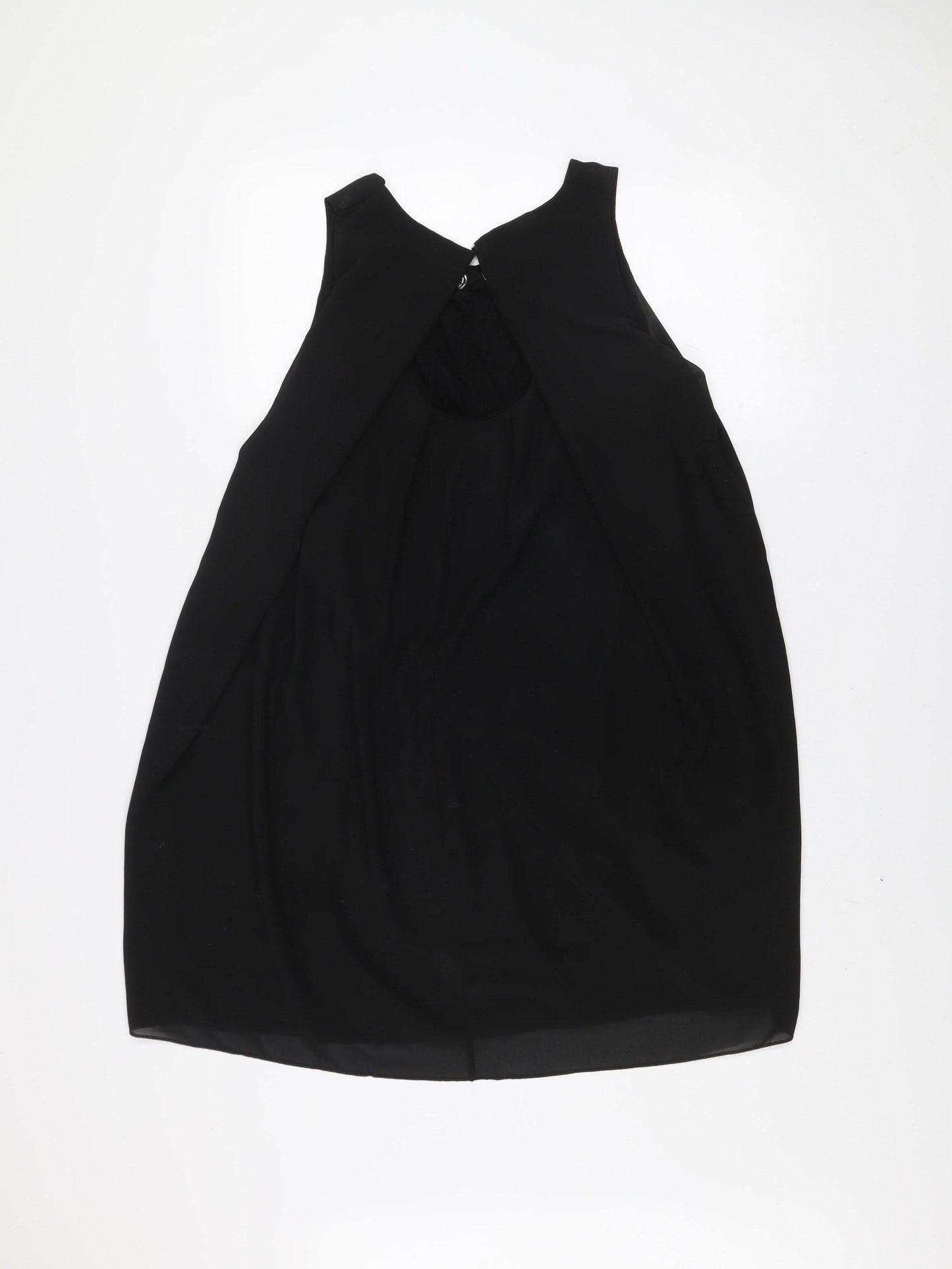 Quiz Women's Black Sleeveless Shift Dress S Halter Neck Partywear