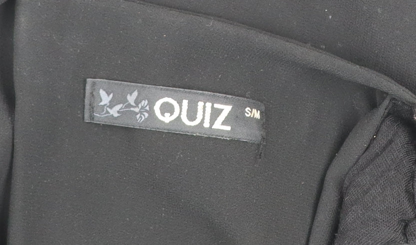 Quiz Women's Black Sleeveless Shift Dress S Halter Neck Partywear