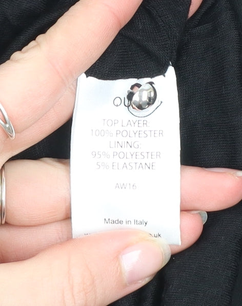 Quiz Women's Black Sleeveless Shift Dress S Halter Neck Partywear