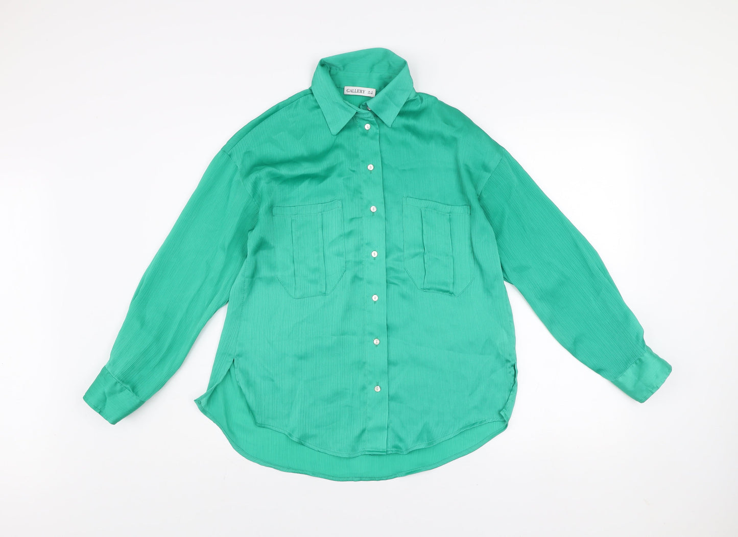 Womens UK Size 8 Gallery Green Basic Button-Up