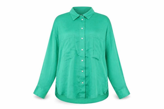 Womens UK Size 8 Gallery Green Basic Button-Up