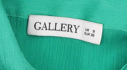 Womens UK Size 8 Gallery Green Basic Button-Up