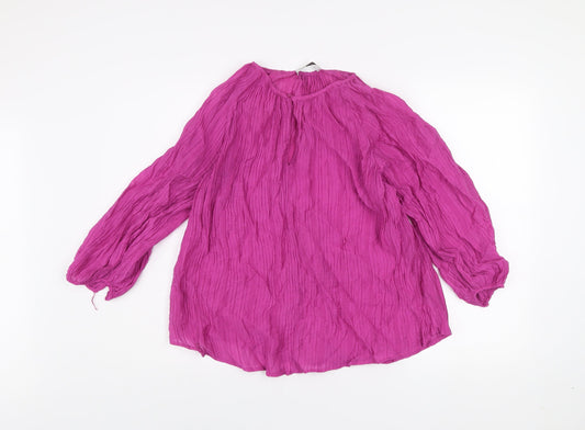 Womens UK Size M Gallery Purple Tunic Blouse