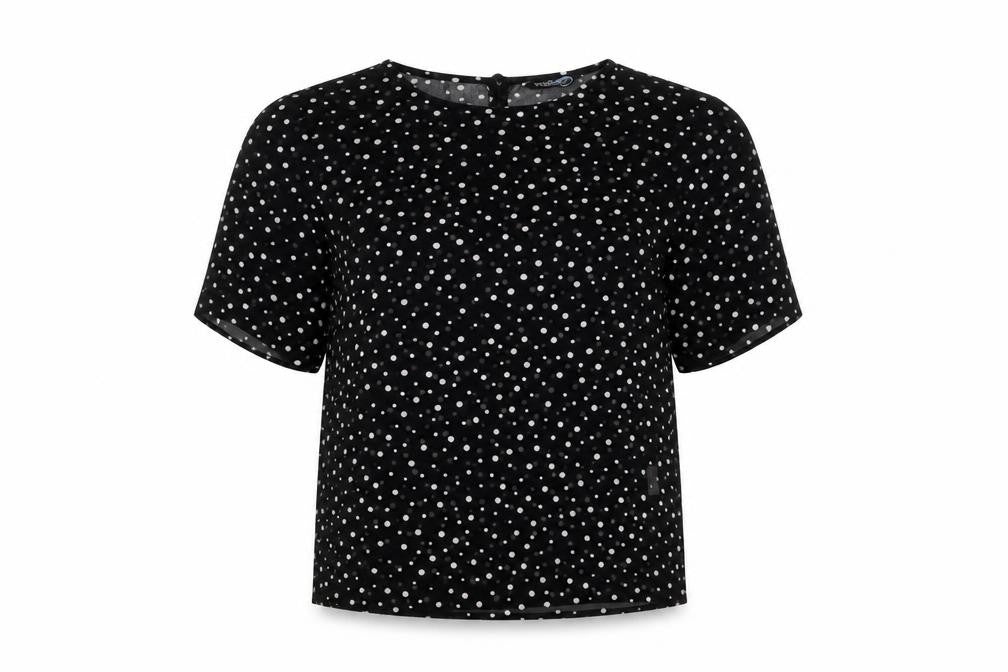 Womens UK Size XS Blue Chameleon Black Basic Blouse