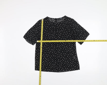 Womens UK Size XS Blue Chameleon Black Basic Blouse
