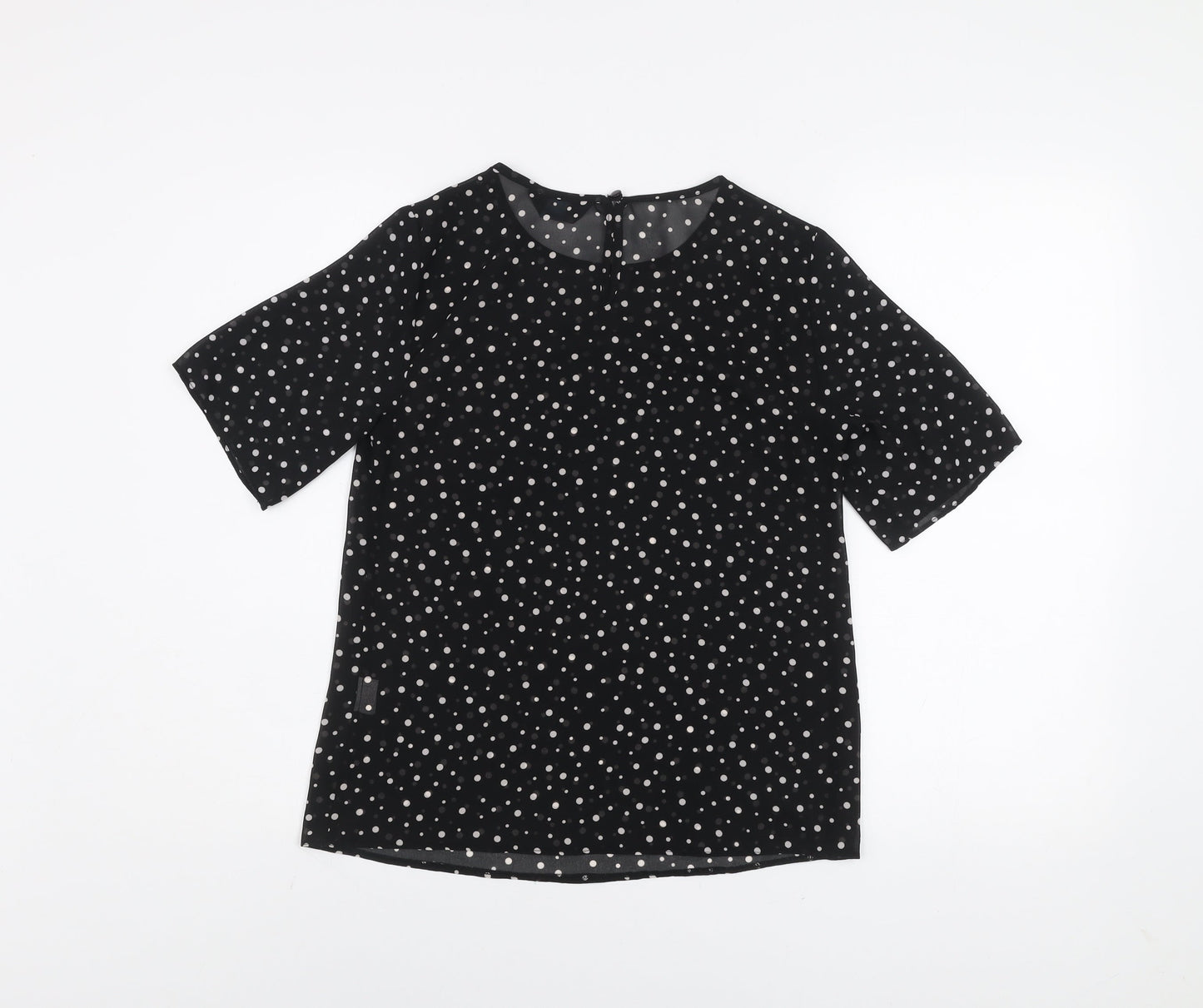 Womens UK Size XS Blue Chameleon Black Basic Blouse