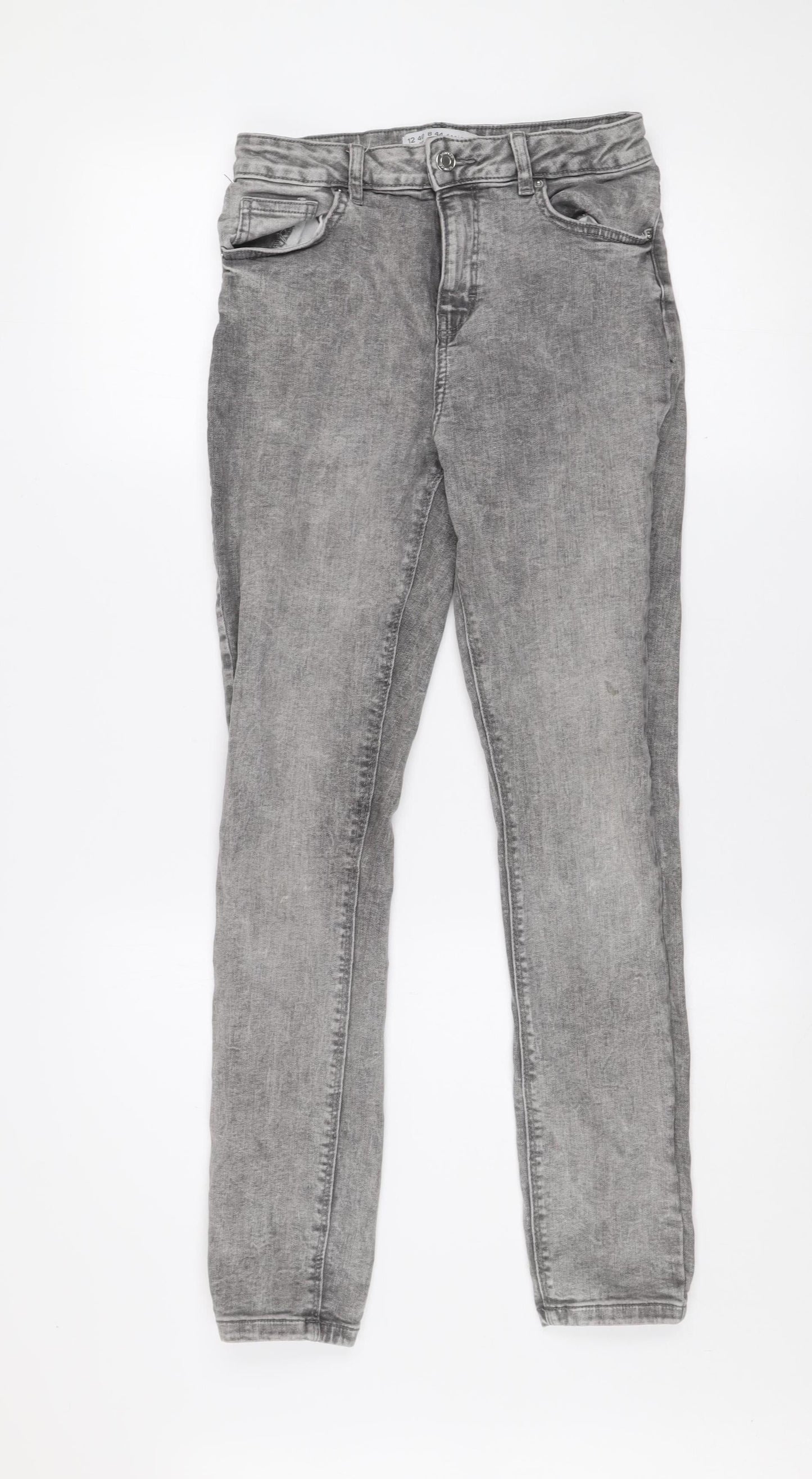 Primark Women's Grey Skinny Jeans Size 12 Slim Stretch Denim