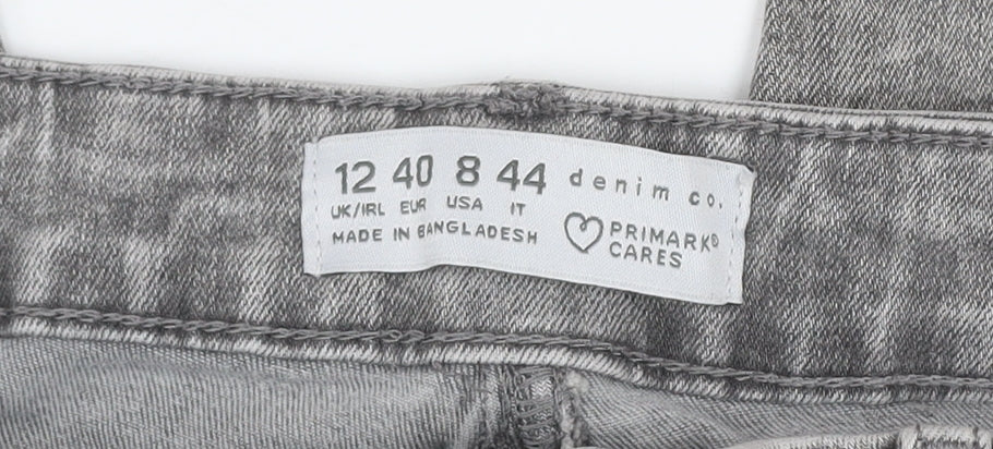 Primark Women's Grey Skinny Jeans Size 12 Slim Stretch Denim