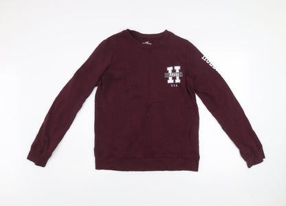 Mens UK Size S Hollister Brown Pullover Sweatshirt