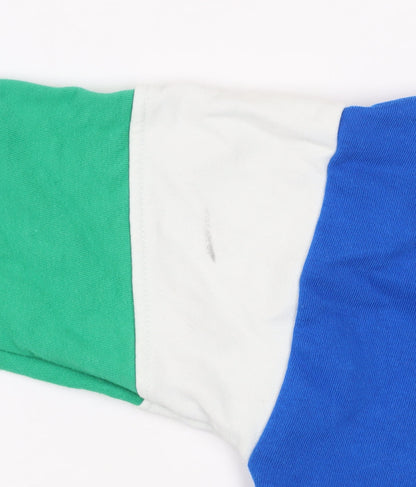 Dunnes Stores Girls Blue Colourblock Basketball Henley Sweatshirt 6-7 Years