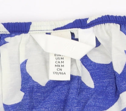 Womens UK Size 12 H&M Blue Cropped Blouse
