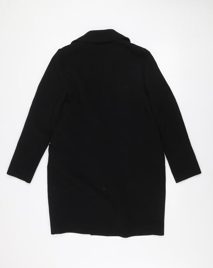 Primark Women’s Black Mid-Length Overcoat Size 6 Classic Style