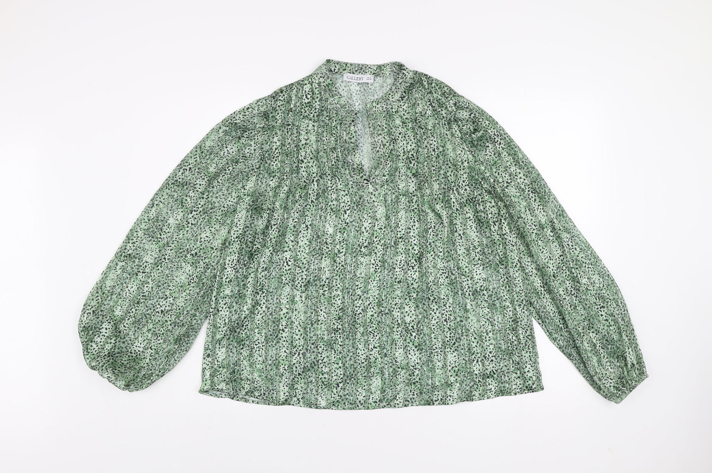 Womens UK Size 10 Gallery Green Tunic Blouse