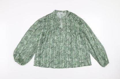 Womens UK Size 10 Gallery Green Tunic Blouse