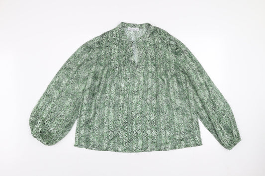 Womens UK Size 10 Gallery Green Tunic Blouse