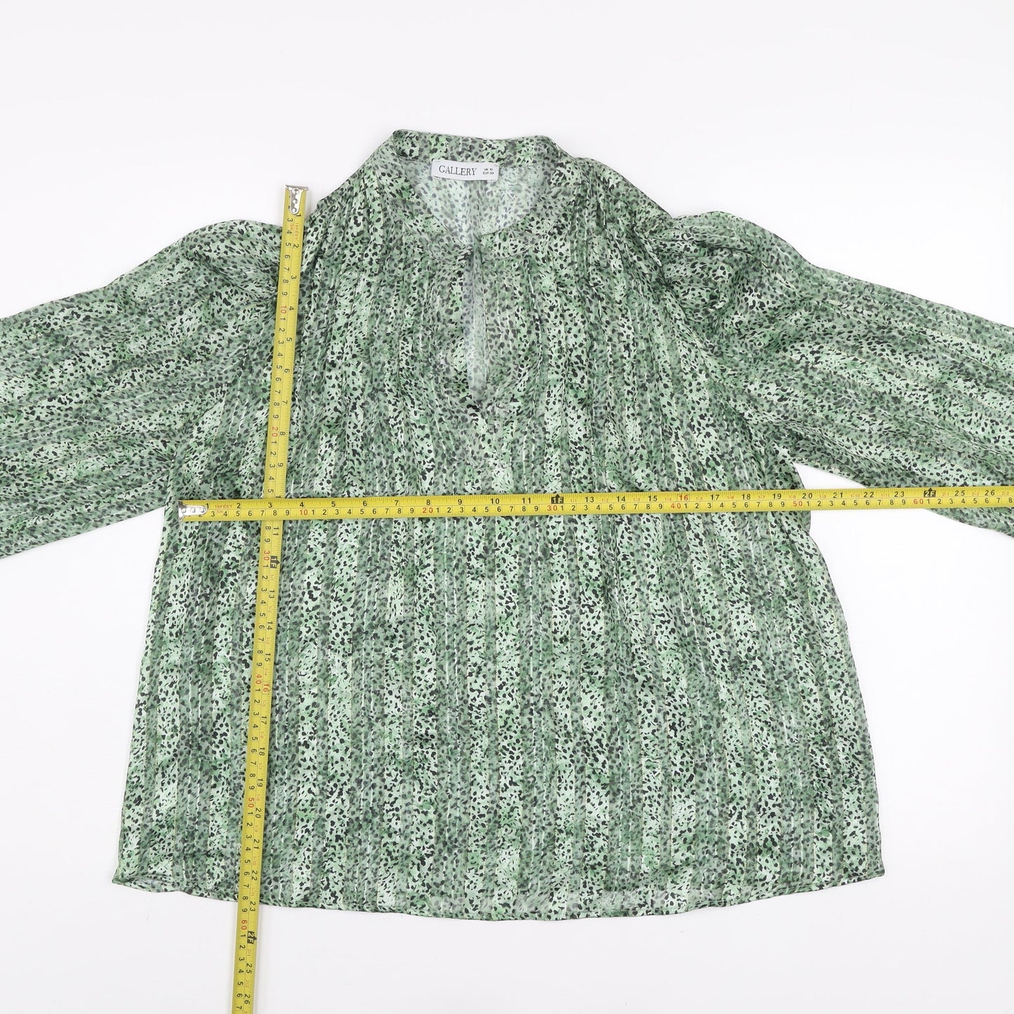 Womens UK Size 10 Gallery Green Tunic Blouse