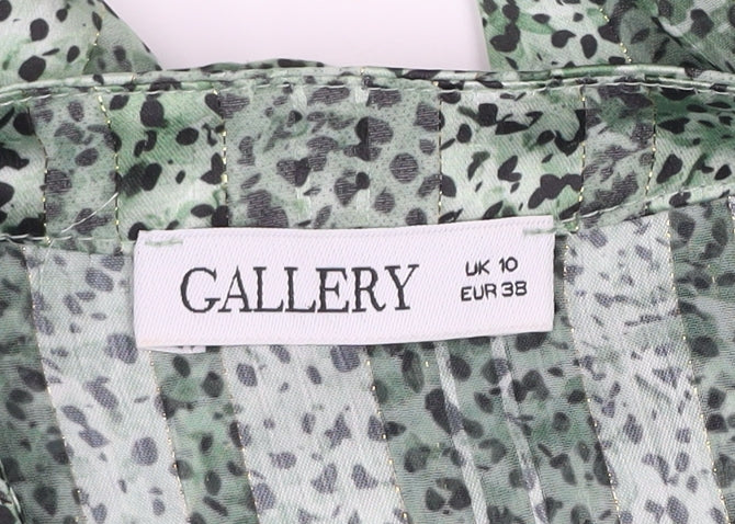 Womens UK Size 10 Gallery Green Tunic Blouse