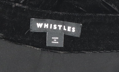 Whistles Women's Black Velvet Wide-Leg Dress Trousers Size 8