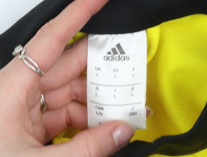 Adidas Men’s Yellow Black Track Jacket L Full Zip Sportswear