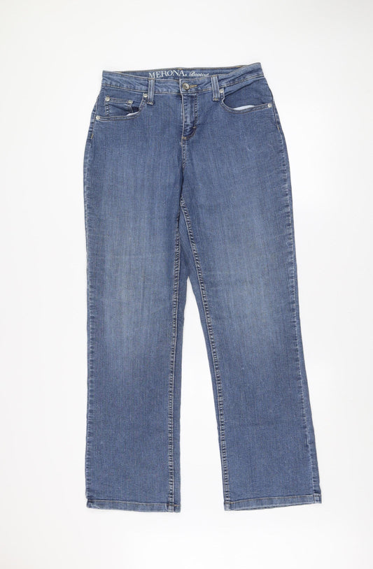 Womens UK Size 4R Merona Regular Fit Bootcut Blue Jeans