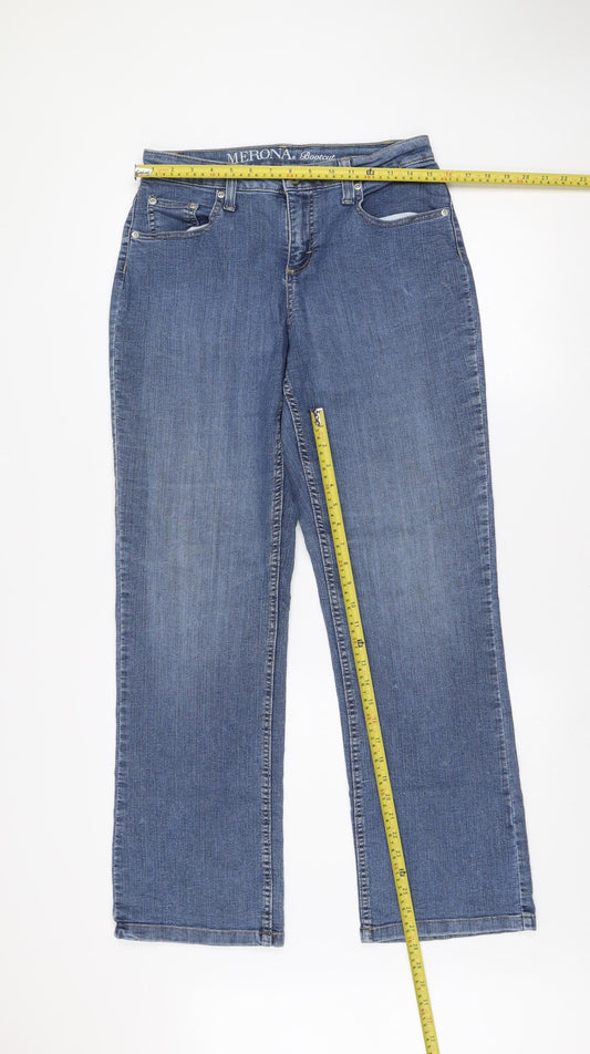 Womens UK Size 4R Merona Regular Fit Bootcut Blue Jeans
