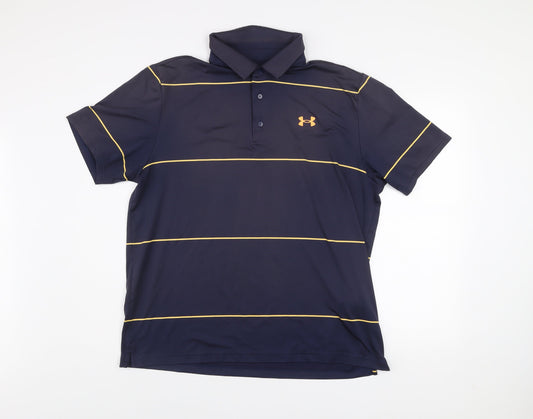 Under Armour Men’s Blue XL Polo Shirt Playoff Moisture Wicking Golf Top