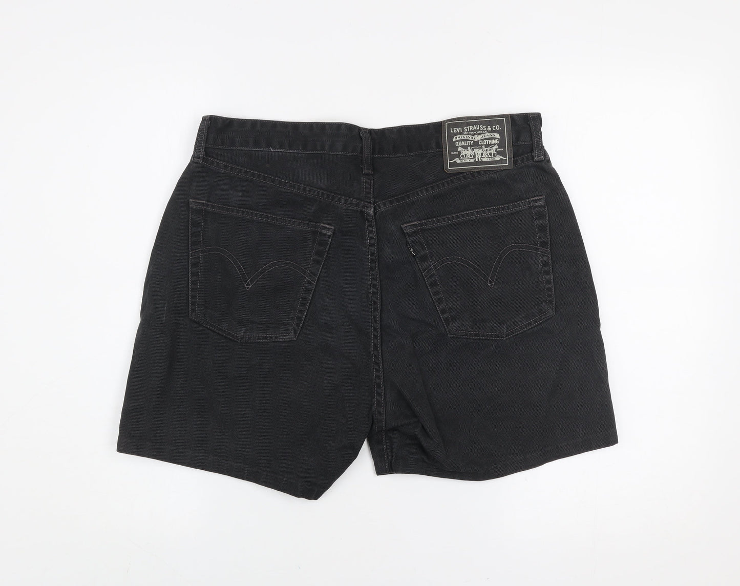 Levi’s Men Black Denim Shorts Size 36 Classic 5-Pocket Cotton