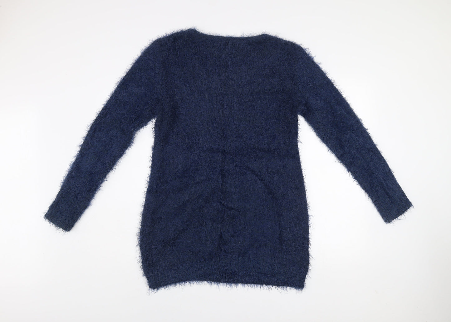 Quiz Women’s Blue Fluffy Heart Jumper Dress Size L