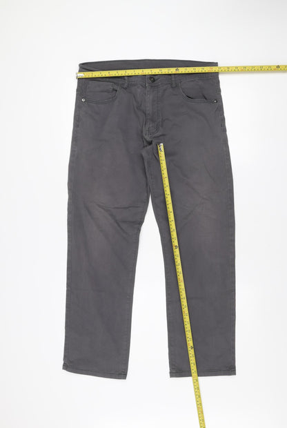 Dunnes Stores Men's Grey Chino Trousers Size 34R Stretch Cotton