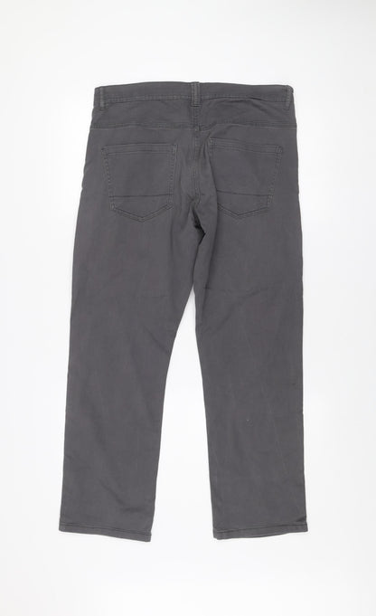 Dunnes Stores Men's Grey Chino Trousers Size 34R Stretch Cotton