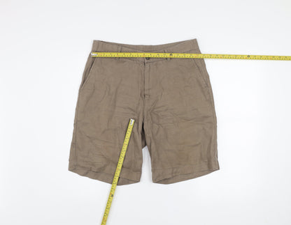 St. Bernard for Dunnes Stores Men's Beige Linen Chino Shorts 32in Waist