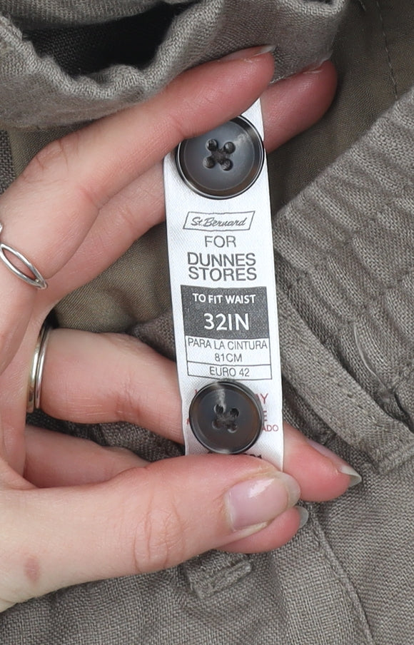 St. Bernard for Dunnes Stores Men's Beige Linen Chino Shorts 32in Waist