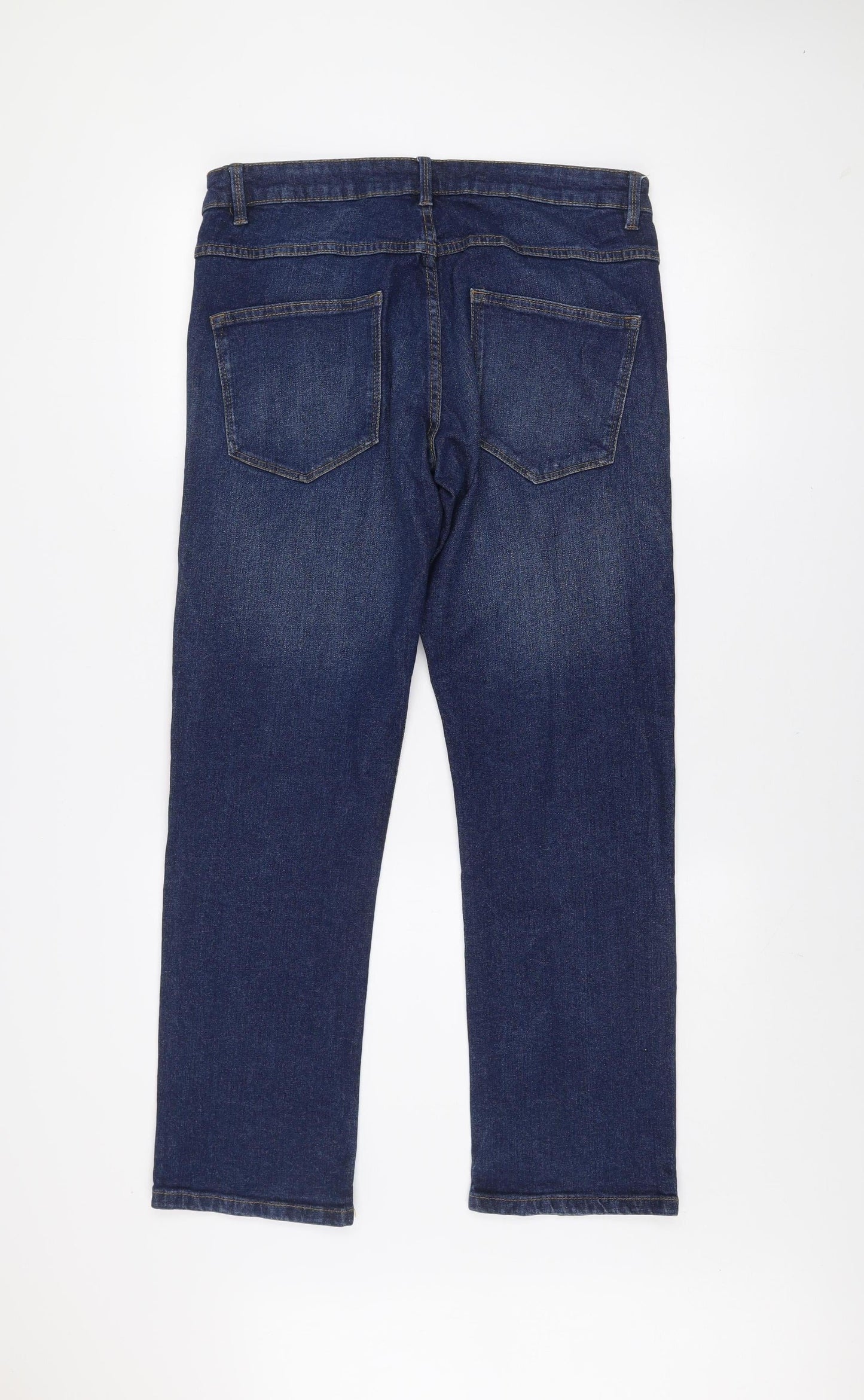 Dunnes Stores Men's Dark Blue Straight Jeans 34W 30L Cotton Denim