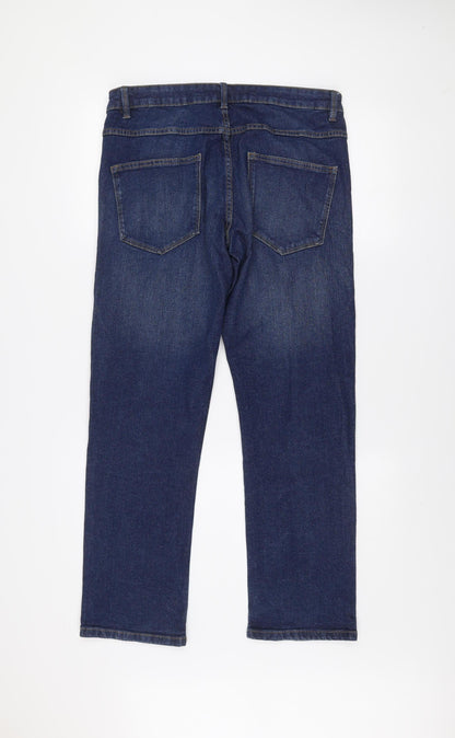 Dunnes Stores Men's Dark Blue Straight Jeans 34W 30L Cotton Denim