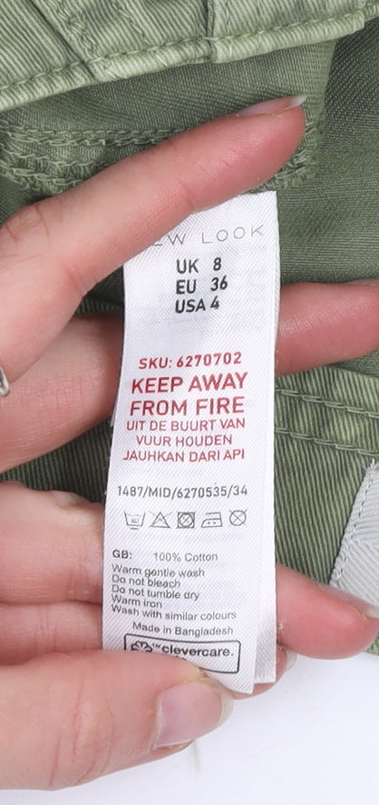 New Look Women Green Size 8 Utility Cotton Shorts