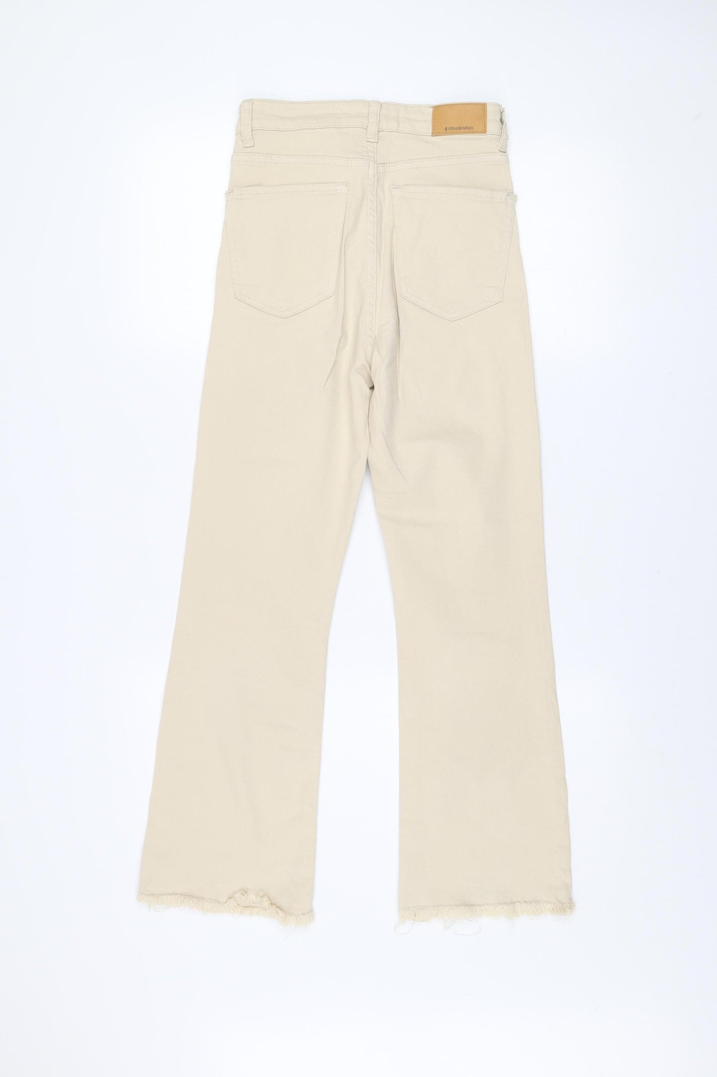 Womens UK Size 6 Stradivarius Regular Fit Straight Beige Jeans