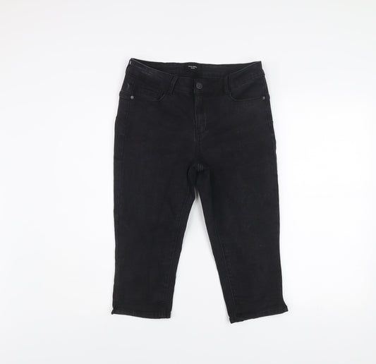 Womens UK Size M VERO MODA Slim Fit Cropped Black Jeans
