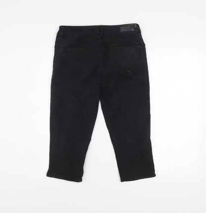 Womens UK Size M VERO MODA Slim Fit Cropped Black Jeans