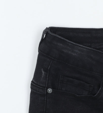 Womens UK Size M VERO MODA Slim Fit Cropped Black Jeans