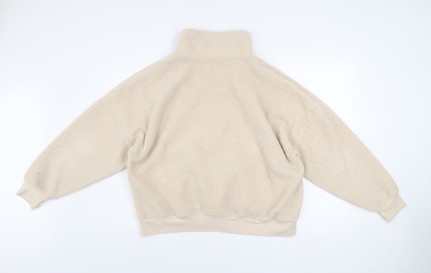 Dunnes Women Ivory 1/2 Zip Fleece Pullover Sweatshirt Size L