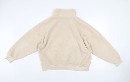 Dunnes Women Ivory 1/2 Zip Fleece Pullover Sweatshirt Size L