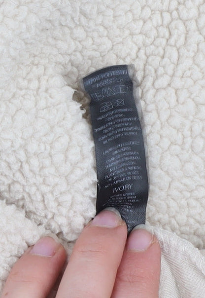 Dunnes Women Ivory 1/2 Zip Fleece Pullover Sweatshirt Size L