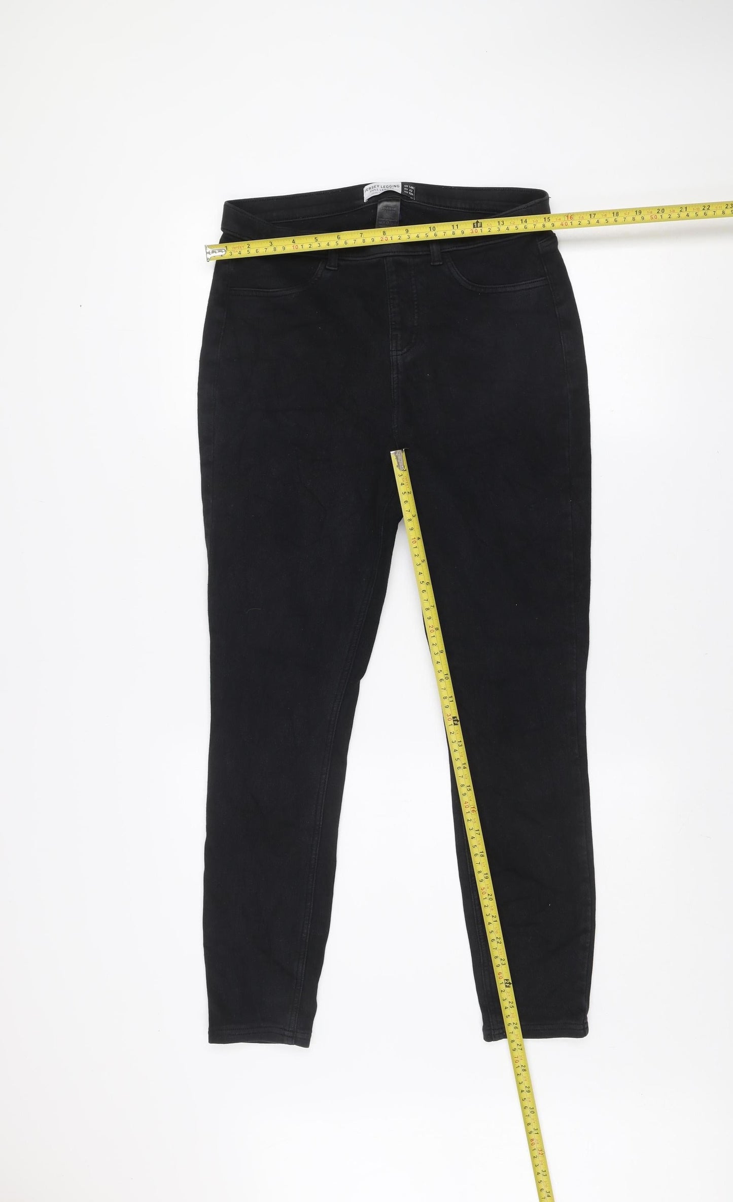 Next Womens Black Size 14R Jersey Jegging Full Length Slim Fit Jeans