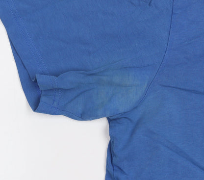 Adidas Men's Blue Logo Graphic T-Shirt Size L Regular Fit