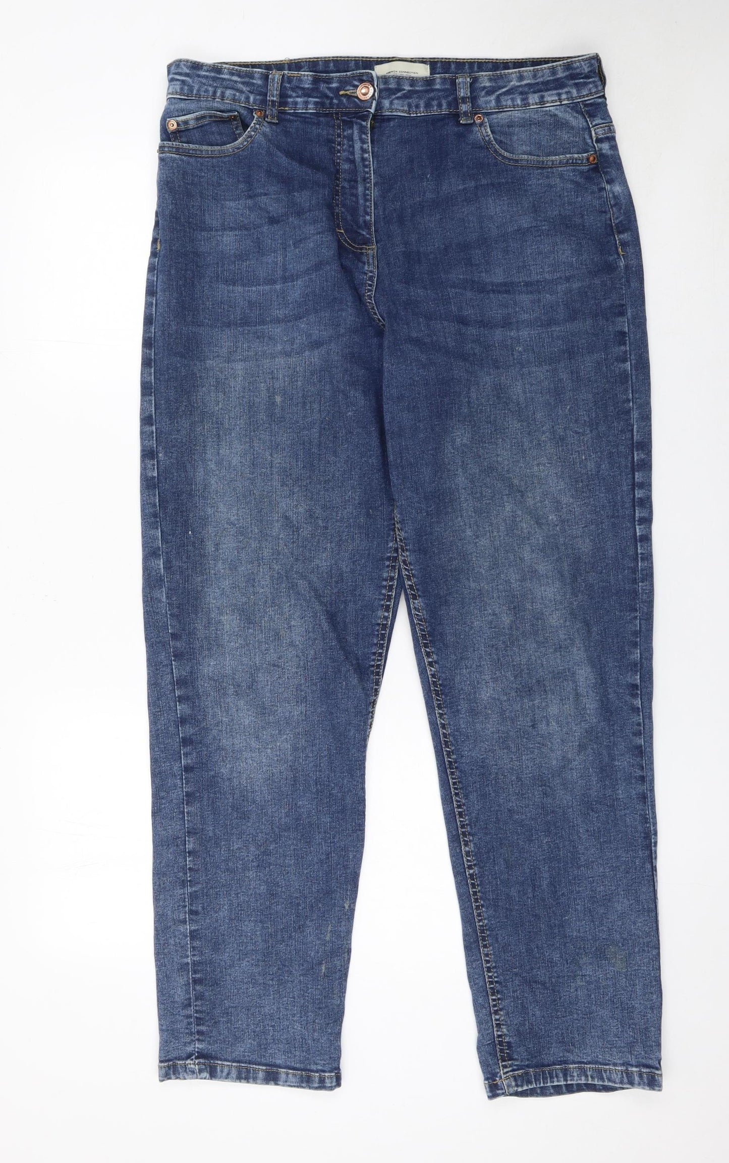 French Connection Women Blue Size 16 Straight Stretch Jeans