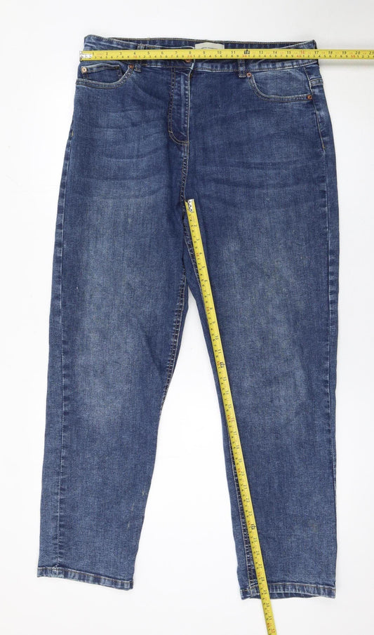 French Connection Women Blue Size 16 Straight Stretch Jeans