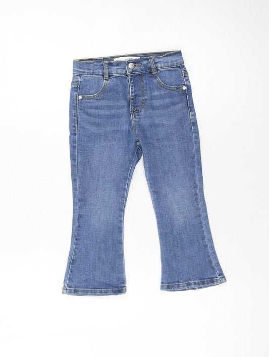 Girls UK Size 3-4 Years Zara Regular Fit Flared Jeans