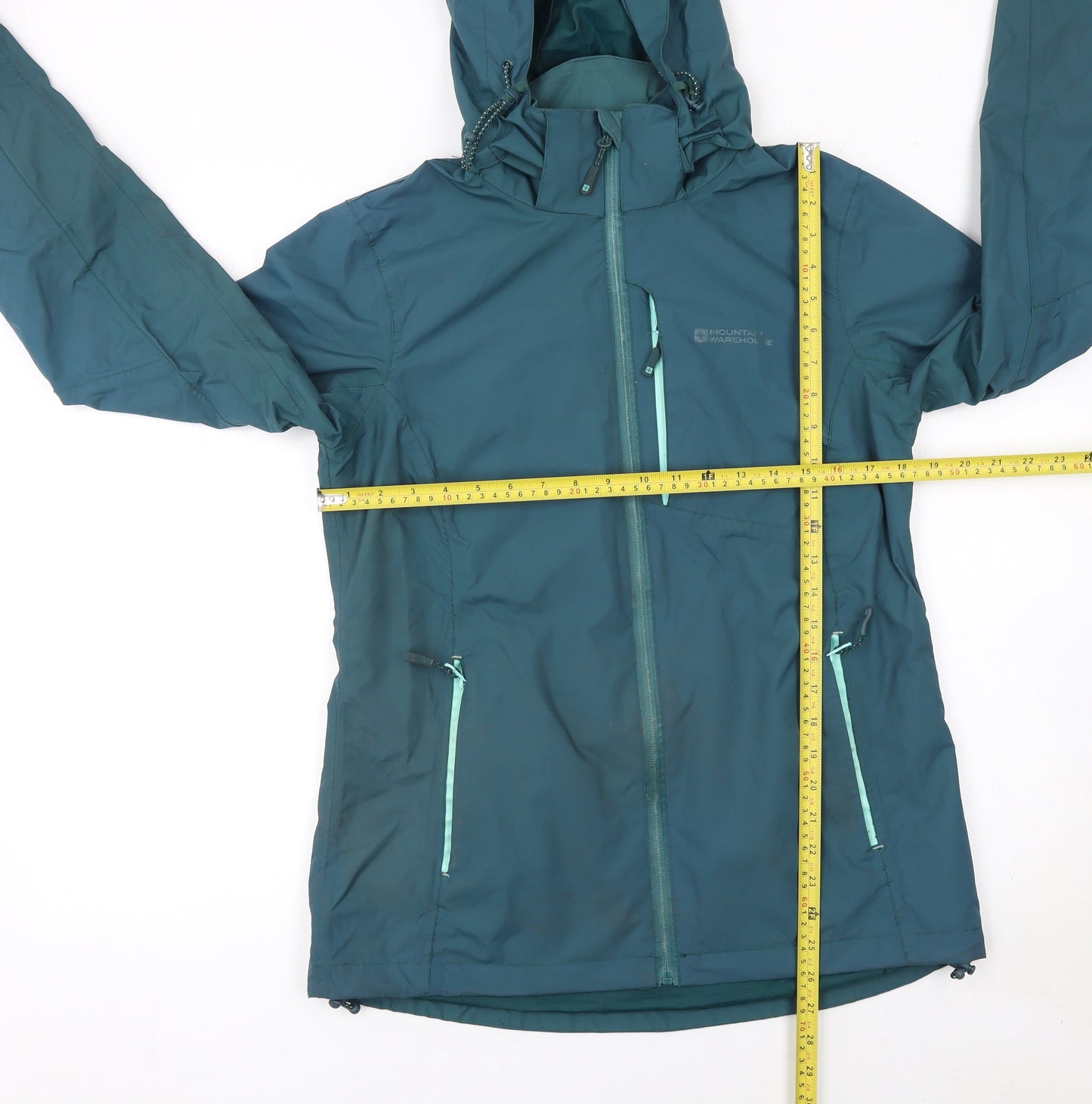 Mountain Warehouse Women Blue Waterproof Hooded Rain Jacket Size 12